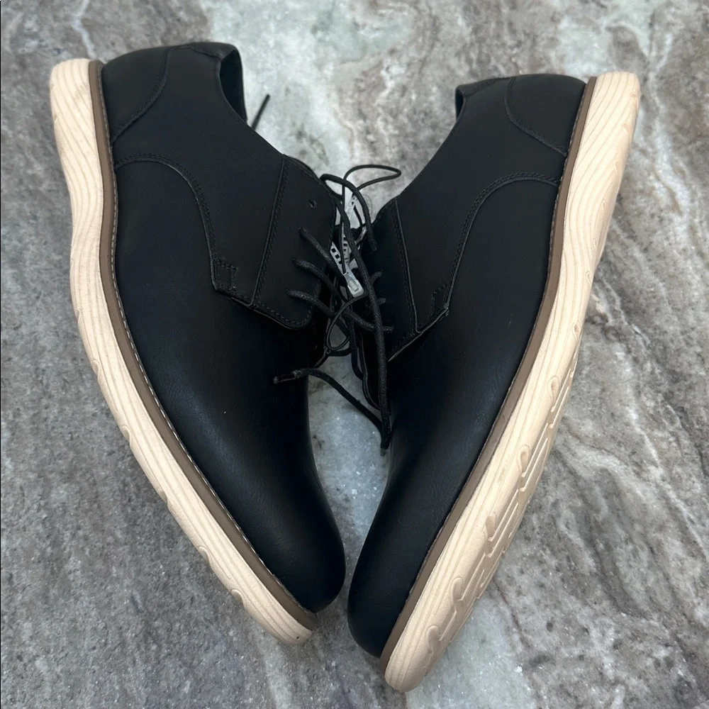 NEW Perry Ellis Ultra Foam Men's Black Derby Shoes Sz 12